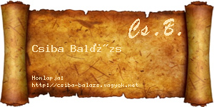Csiba Balázs névjegykártya